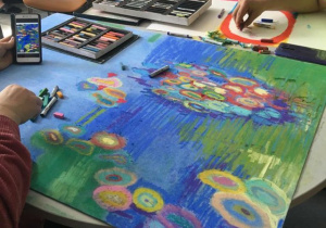 „Nenufary” Monet - dzieci malują - praca zbiorowa
