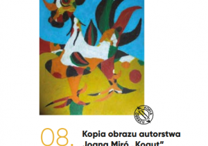 Kopia obrazu autorstwa Joana Miró "Kogut" - wykonana przez Oskara Jurka z mamą