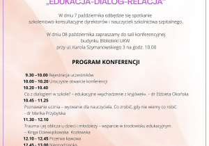 Zdjęcie zaproszenia i programu konferencji.