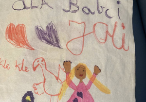 torba na zakupy dekorowana ręcznie dla babci Joli