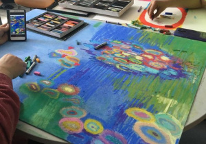 „Nenufary” Monet - dzieci malują - praca zbiorowa